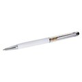 Długopis z bursztynem Cienki Biały touch
